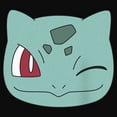 thumbnail image 2 of Junior's Pokemon Bulbasaur Wink Face Racerback Tank Top Black Small, 2 of 5