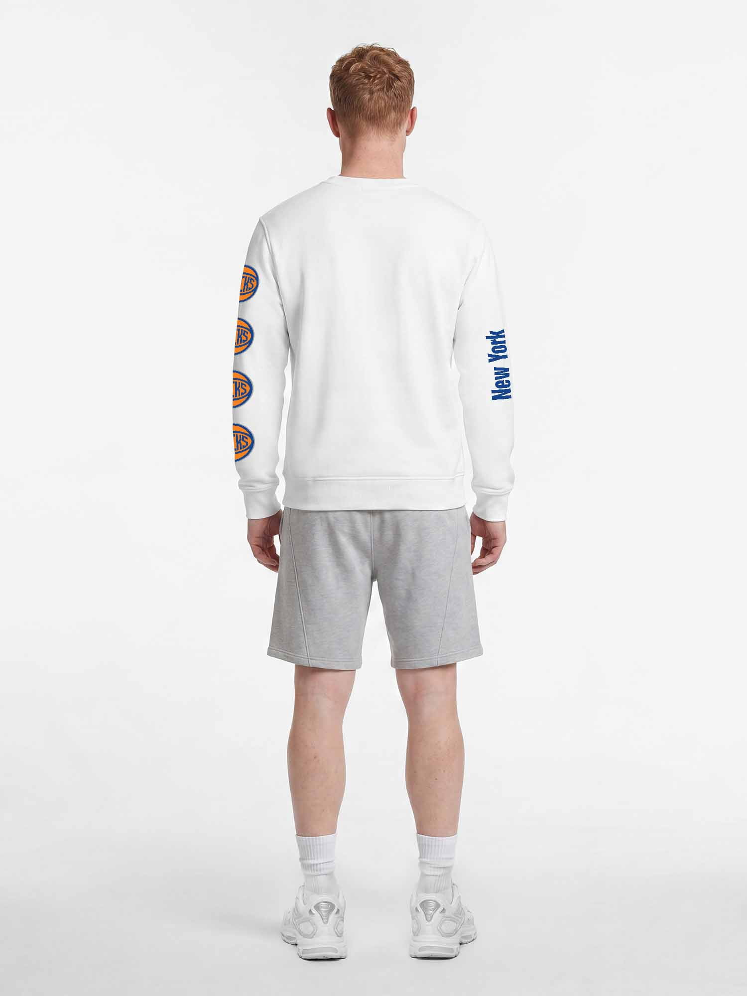 New York Knicks Reebok Mens White Crew Sweatshirt