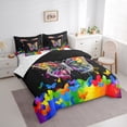 thumbnail image 3 of Homewish Diamond Butterfly Printed 7-Piece Twin Bedding Sets,Watercolor Splash Ink Bedding Comforter Set,Painting Artistic Sheet Sets For Girl Kids,Luxury Bedroom Decor, 3 of 8