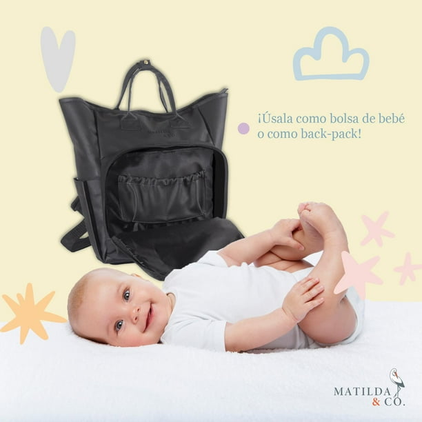 Panalera tipo Mochila Matilda Co. Piel SIntetica negro Matilda Co. Panalera Tipo Mochila Negra Bodega Aurrera en linea