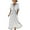 White, variant on Levmjia Womens Dress V Neck Casual Short Sleeve Flowy Long Solid Color Vacation Beach Party Wear Elegant Comfortable Breathable Travel Outfit Summer