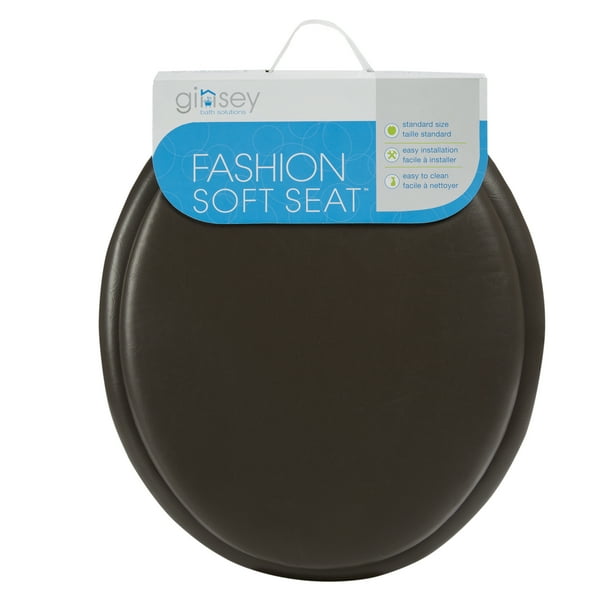 Ginsey Standard Soft Toilet Seat with Plastic HInges, Chocolate