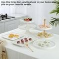 thumbnail image 2 of Cake Serving Trays Household Simple Style Fruit Cupcake Plate Pastry Storage Holder Tabletop Solid Color Dessert Stand Accessory rounded 11in tray, 2 of 9