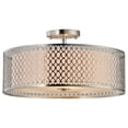 thumbnail image 1 of Pemberly Row 3-light Metal Semi-Flush Fixture in Nickel Off White, 1 of 1