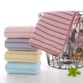 ERDOUY Towels 1Piece 13.78x29.53inch Coral fleece vertical striped