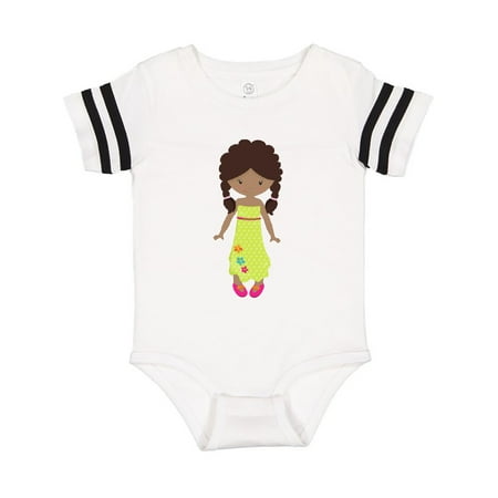 

Inktastic African American Girl Fashion Girl Green Dress Gift Baby Girl Bodysuit