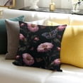 thumbnail image 3 of Creowell Fancy Moody Witchy Pillow Covers  Butterfly Room Home Decor, Mystical Elegant Dark Gothic Cottagecore Moths Wildflower Botanical Decorative Throw Pillow Covers 20x20in, 3 of 5