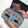 thumbnail image 6 of Sikiie Cartoon Watermelon Print Flip Double-layer Pencil Case, All-purpose Stationery Bag for Study and Office, Zipper Design, Unisex, 6 of 7