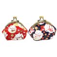 thumbnail image 1 of MasteelfCA 2Pcs Fortune Cat Pattern Change Purse Lovely Coin Purse Vintage Storage Bag, 1 of 7
