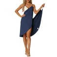 thumbnail image 2 of INSPIRE CHIC Women's Cover Ups Spaghetti Strap Backless Beach Seaside Sarongs Wrap Summer Dress L Blue, 2 of 6