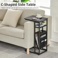 thumbnail image 4 of C-Shaped End Table with Charging Station - 3-Tier Storage for Living Room, 4 of 9
