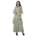thumbnail image 3 of Moomaya Printed High Low Crop Top Kurti Palazzo Set Ethnic Indian Clothing Set For Womens, 3 of 9