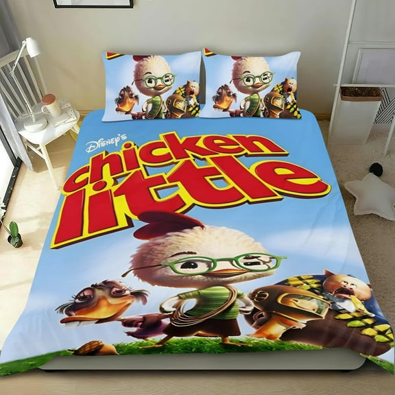 Chicken Little-themed Bed Sheet Set Three Piece Set Comfortable And Skin Friendly Unique Design Home Decor Gifts For Family Friends fans36x75Inches（90cm*190cm）