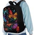 thumbnail image 4 of Yuyamidu Colorful Butterfly Backpacks for Girls Book Bags Ages 12-15 Middle School Supplies Girls Backpack Cats Bookbag with Strap Primary School Bag, 4 of 6