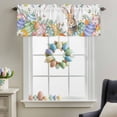 thumbnail image 4 of Valance for Windows,Easter Egg Cute Bunny Eucalyptus Valances Curtain Rod Pocket Valance for Kitchen Bedroom Living Room Bathroom,Country Wildflower Butterfly Short Curtains Window Treatment 54x18in, 4 of 9