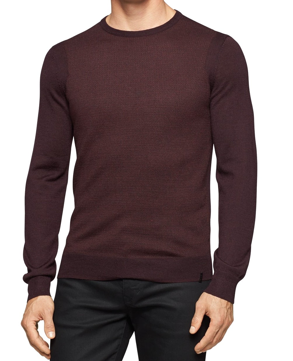 Calvin Klein NEW Red Wine Mens Size 2XL Pullover Crewneck Wool Sweater ...