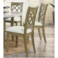 thumbnail image 3 of Rustic Oak Finish Wooden Side Chairs 6pc Set Beige Lenin Upholstered Dining Room Furniture, 3 of 6