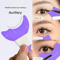 Newbie Eyeliner Assistant Crescent Silicone Baffle Multi Function Makeup Tool Purple 1 Piece