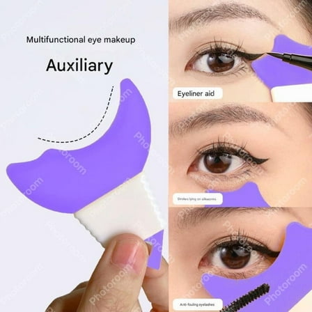 Newbie Eyeliner Assistant Crescent Silicone Baffle Multi Function Makeup Tool Purple 1 Piece