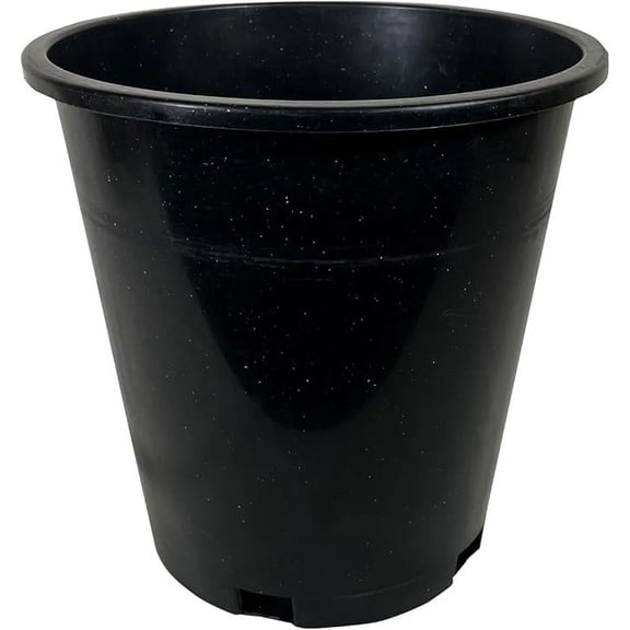 Green Oasis 5 Gallon Professional Nursery Pots with Drainage Holes - Heavy Duty Black Plastic Plant Containers for Indoor/Outdoor Growing - 5 pack