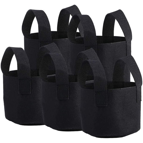 (Bolsa de cultivo de plantas de 25 x 30 cm y 5 galones, bolsa de cultivo de plantas de un galón, negra, para vegetales, flores, aireación, maceta, contenedor adecuado para cultivar vegetales o