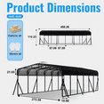 thumbnail image 5 of Jaioo 20x40FT Heavy Duty Metal Carport, Outdoor All-Weather Shelter with Iron Roof, Durable Canopy for Cars, Trucks, Boats & Equipment, Easy Quick Assembly, 5 of 7