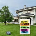 thumbnail image 4 of Be The Reason Someone Smiles Today Rainbow Garden Flag 12x18 Vertical Double Sided Motivational Yard Decorations, 4 of 6