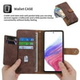 thumbnail image 2 of Wallet Case for Motorola Moto G Power 2022, [RFID Blocking] [Card Slots Holder] [Zipper Pocket] PU Leather Flip Folio Cover with Kickstand Magnetic Clasp Wrist Strap Case Men Women, Brown, 2 of 9