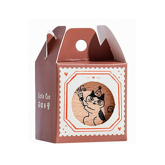 LovelyAn1ma1Stamp Wood Rubber Stamp Cats Series Stamp Decorative Stamp