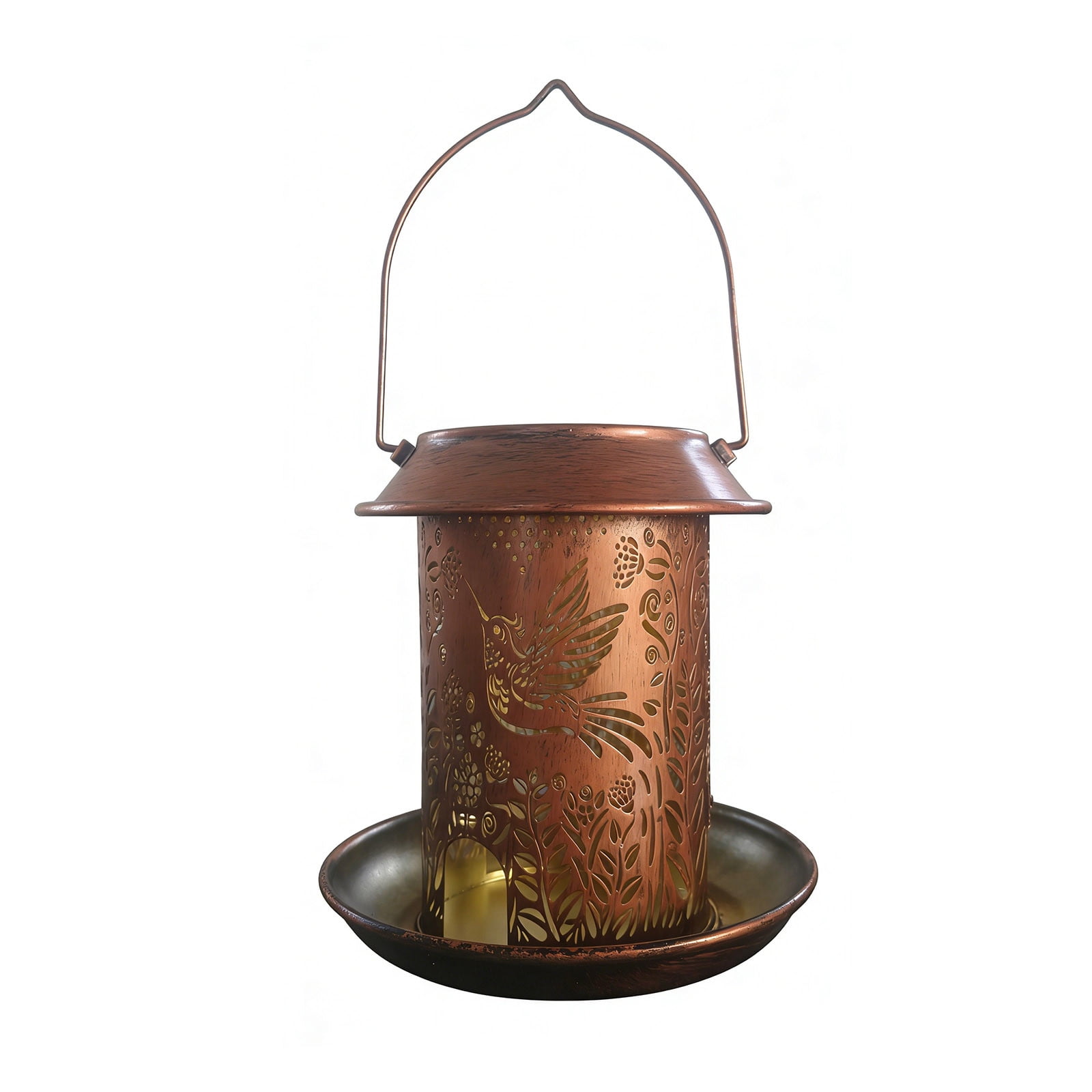 Solar IP65 Waterproof Bird Feeder Light, Decorative Hollow Outdoor Ornament, Energy Saving LED Garden Lamp, Weather Resistant Feeding Station, Stylish Hanging Decor for Garden Backyard Patio