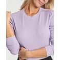 thumbnail image 4 of Real Essentials 3 Pack: Women's Round Neck Long Sleeve Ribbed Bodysuit Shirt Tops (Available in Plus Size), 4 of 6