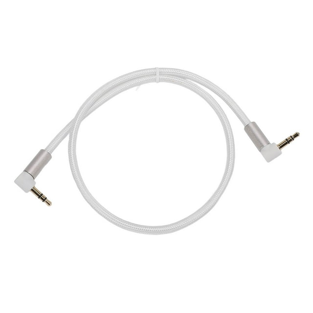Cable De Audio Trenzado De Nailon De 3,5 Mm, 0,5-2 M, Macho A Macho, Cable Auxiliar Estéreo De ángulo Recto De 90 Grados Para Auriculares, Tabletas, Altavoces, Teléfono Móvil,