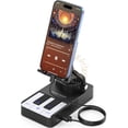 thumbnail image 2 of PYVYAN-Cell Phone Stand with Bluetooth Speaker and Charging Stand,Piano Keys Design,Birthday Gifts for Men Women Dad Mom Husband Boyfriend Cool Tech Gadgets-Black, 2 of 4