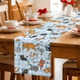 thumbnail image 5 of Blue Plaid Cat Table Runner 120 Inches, Funny Cute Fish Leaves Bubble Bed Runner Dresser Scarves Tabletop for Indoor Outdoor Parties/Ceremony/Banquet, 13"x 120", 5 of 8
