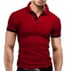 thumbnail image 1 of Men Shirt Men 1/3 Button T Shirt Pure Color Breathable Short Sleeve Stretchy Skin Friendly Slim Fit For Men For Leisure ANGGREK Otros, 1 of 7