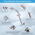 thumbnail image 2 of Hibbent All Metal Rain Shower Head, 10'' High Pressure Rainfall Square Showerhead with 16" Shower Head Extension Arm, Solid Brass Adjustable Shower Arm Extender, Waterfall Fixed Showerheads, Chrome, 2 of 7