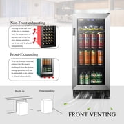 Lanbo 76 Cans Under Counter Compressor Beverage Cooler Refrigerator, 15 inch Width