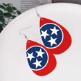 thumbnail image 5 of Tennessee Flag Leather Teardrop Earring Lightweight Drop Earrings For Women, 5 of 6