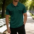 thumbnail image 2 of RMGVDSD Mens Golf Polo Shirts Short Sleeve Shirt With Pockets Classic Knit Tops For Everyday Wear Breathable Casual Polo Shirt Summer Golf Shirts Button T-Shirt Tops, 2 of 5