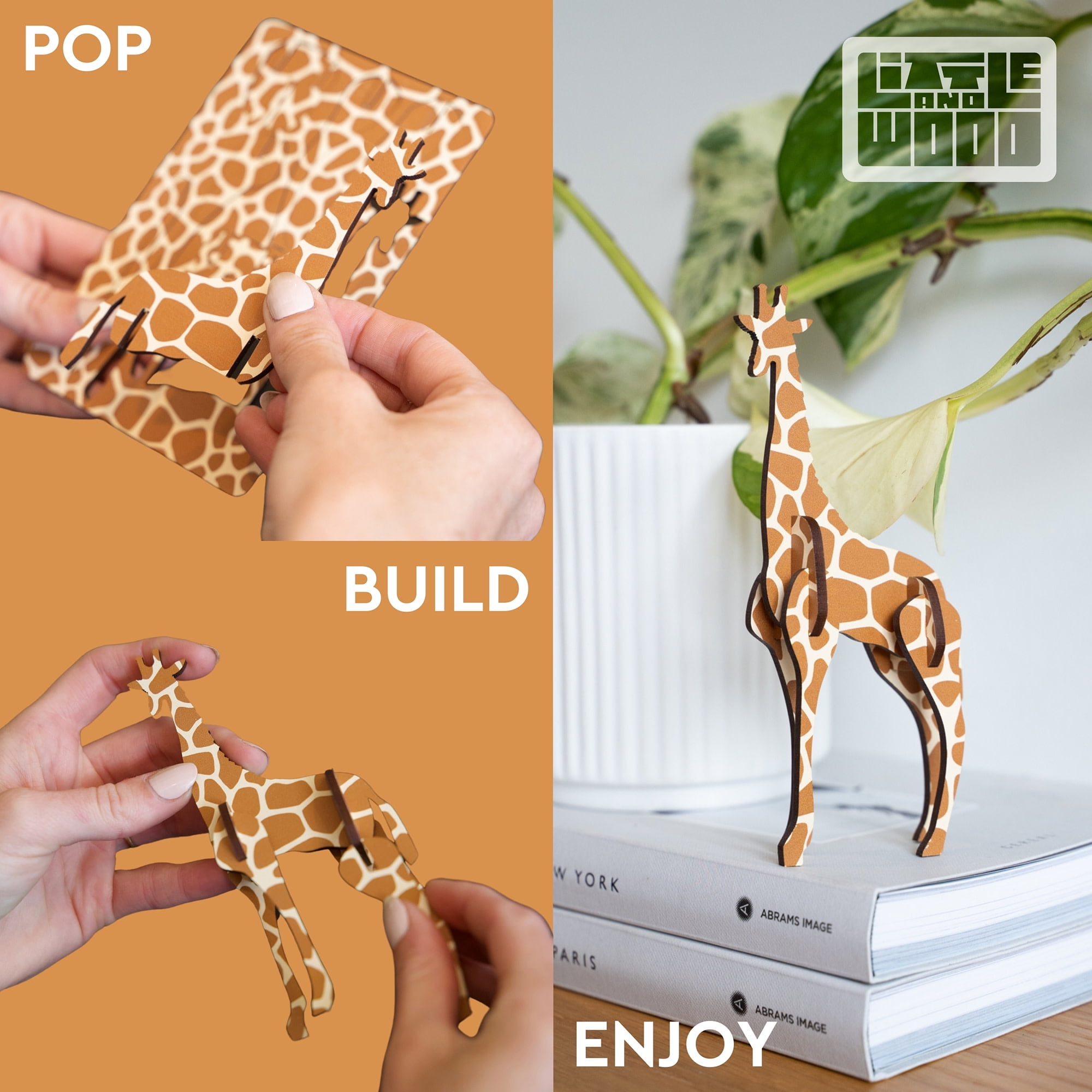 Little & Wood: Woodlet: Medium - San Francisco - 3D Wooden Kit-Set, City Puzzle, Easy Assembly, Pop Build Fun, 100% Sustainably Sourced Wood, Ages 6+
