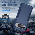 thumbnail image 3 of KOMI for Google Pixel 9 Pro Case, [Shockproof] Military Grade Proof Protection [Fall Prevention] [Anti Fingerprint ] Rugged Protective Phone Case Cover for Google Pixel, Blue+Blue, 3 of 5