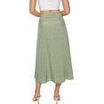 thumbnail image 2 of Women's Polka Dot A-Line Button Side Split Midi Knee Length Skirt Verde césped XL Verde césped XL Xishao ropa, 2 of 2