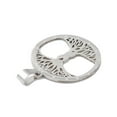 thumbnail image 3 of 10pcs Non-304 Stainless Steel Pendants Laser Cut Flat Round with Tree of Life Charm Stainless Steel color 27.5x25x1mm Hole: 7x4.5mm, 3 of 3