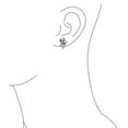 thumbnail image 3 of Bling Jewelry Womens Blue White Ribbon Bow Drop Stud Earrings Crystal CZ Silver Plated, 3 of 4
