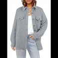 thumbnail image 2 of Chaqueta Informal de Otoño para Mujer, de Larga, con Botones, Holgada y Ligera, con Bolsillos. Gris S, 2 of 8