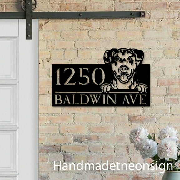 Handmadetneonsign Catahoula House Number, Catahoula Home Address Metal, Dog House Address Sign 67462
