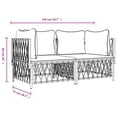 thumbnail image 2 of vidaXL 2 Piece Patio Lounge Set with Cushions White Steel, 2 of 6