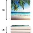 thumbnail image 3 of FMSHPON Hawaii Beach Water and Coconut Palm Tree Set of 8 Coaster for Drinks, Absorbent Ceramic Stone Coasters Cup Mat with Cork Base for Home Kitchen Room Coffee Table Bar Decor, 3 of 4
