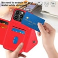 thumbnail image 5 of TECH CIRCLE Wallet Case For iPhone 11 with Card Holder,Flip Premium PU Leather Magnetic Clasp Kickstand Heavy Duty Protective Cover with Lanyard Strap for Apple iPhone 11 6.1" 2019,Red, 5 of 7