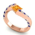 thumbnail image 2 of 1.20 Ct Natural Diamond Citrine & Blue Sapphire Gemstone Elegant Bridal Ring for Ladies Solid 14K Rose Gold Size 6.5 by Diamond-Capitals, 2 of 8